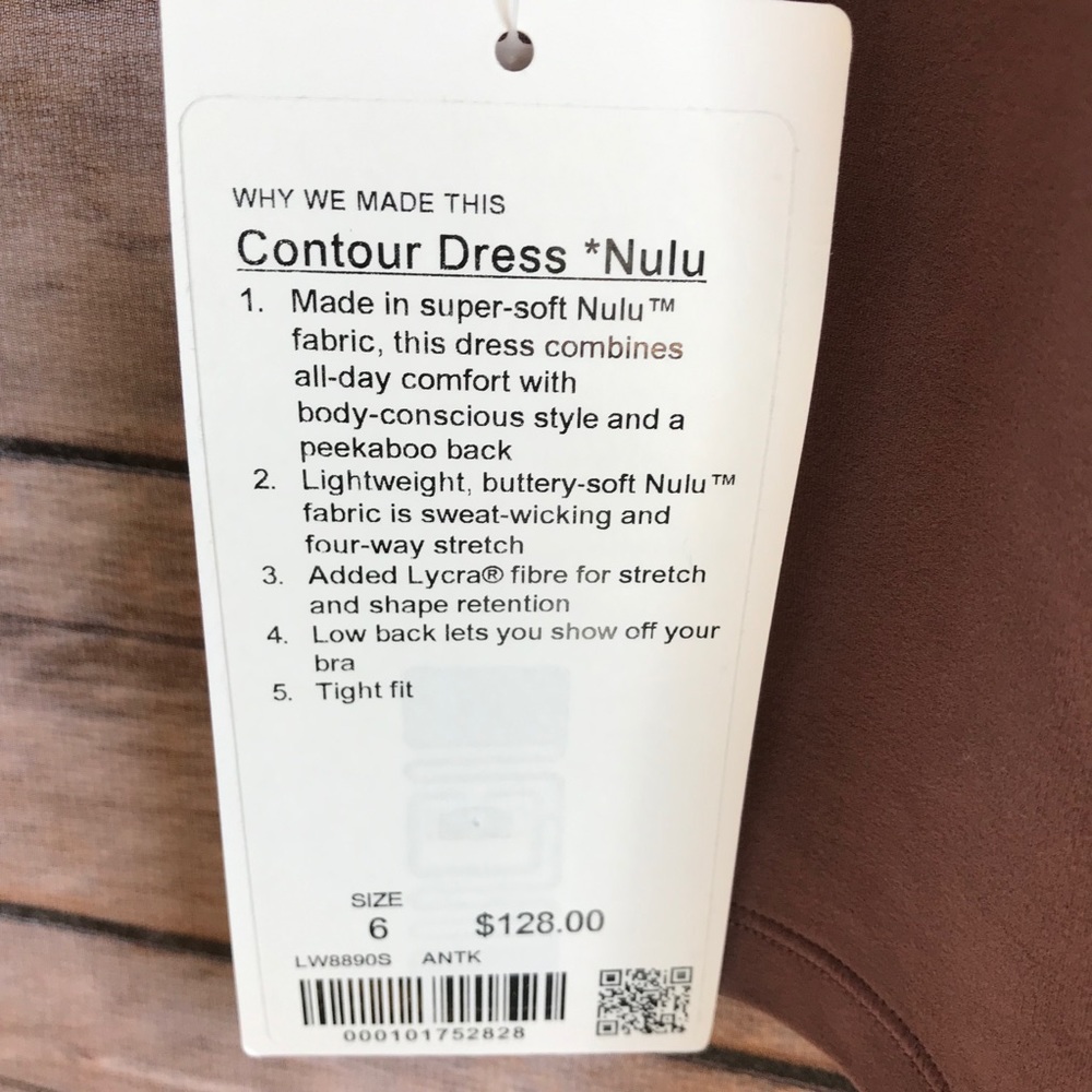 ➕ NWT lululemon contour dress Nulu antique bark - Picture 8 of 8